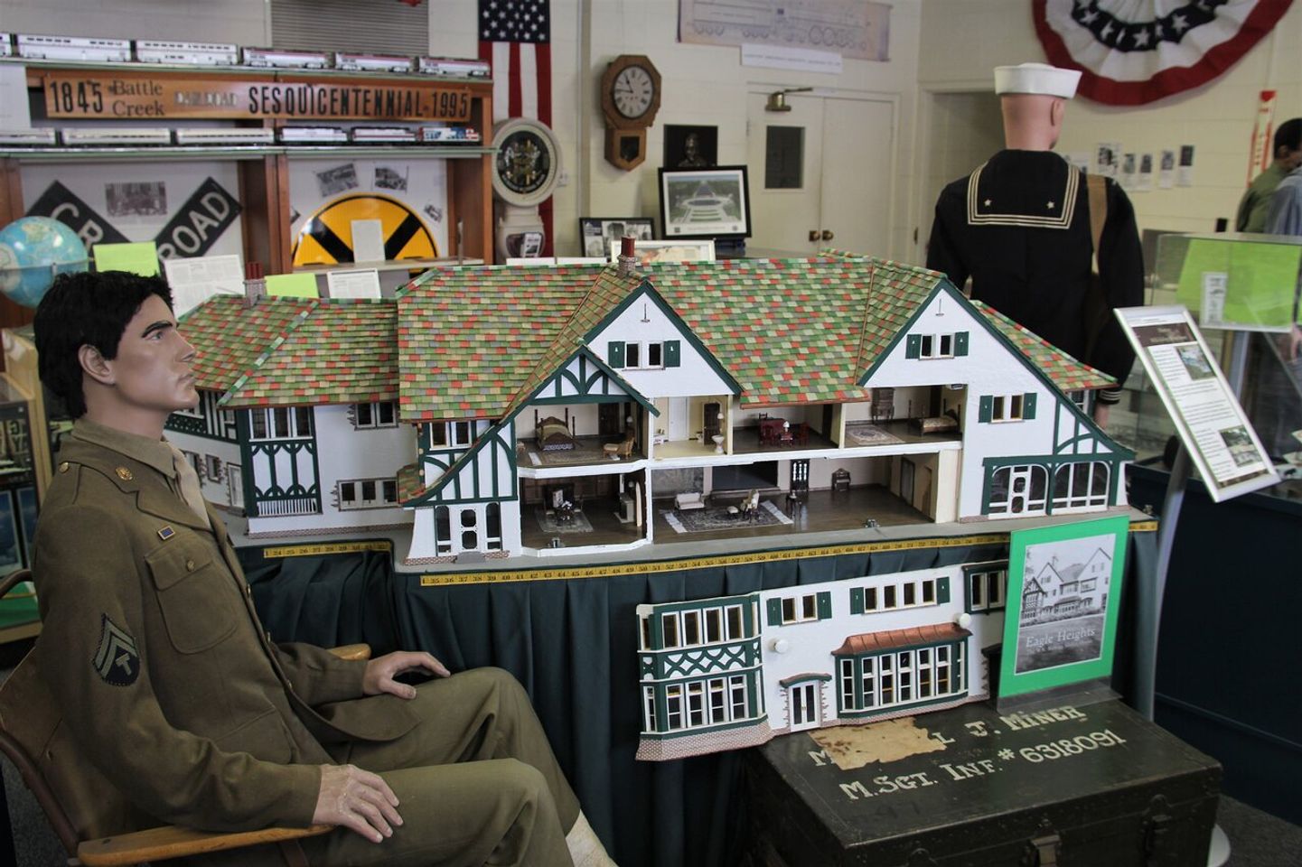 This is 1 of 2 miniature Kellogg houses located within the museum.  We also currently have a train and military exhibit and a Sojourner Truth exhibit on display until the end of May, 2021. 